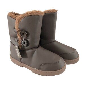 Holly Womens Winter Boots Faux Leather Faux Fur Lined Brown Size 39 US 8